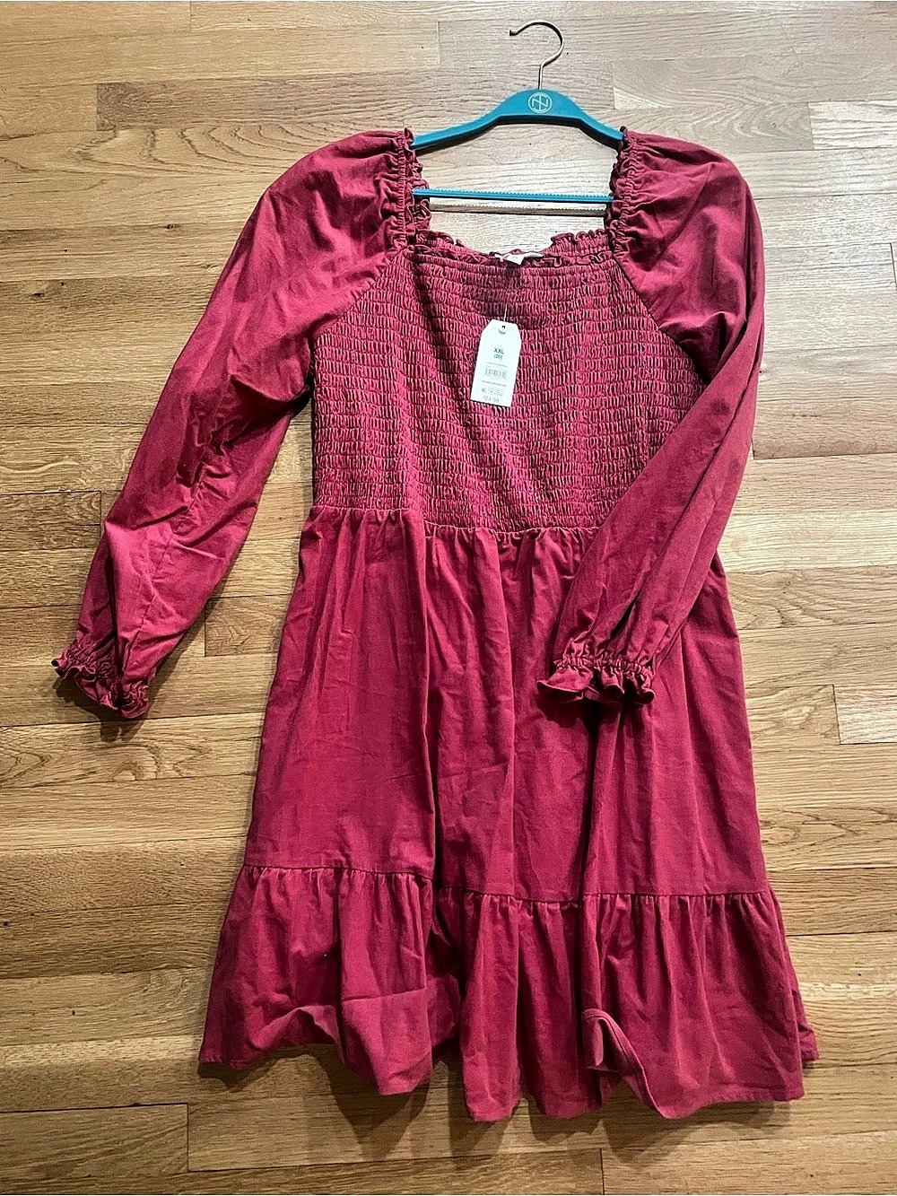 Time and Tru Smocked Cord Dress Smocked Maxi Dress Pink XXL